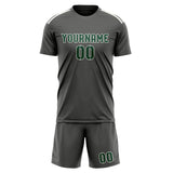 Custom Dark Grey Green Soccer Jersey