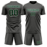 Custom Dark Grey Green Soccer Jersey