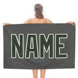 Custom Dark Grey Dark Green Beach Towel
