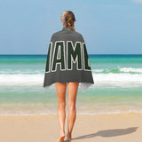 Custom Dark Grey Dark Green Beach Towel