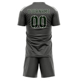 Custom Dark Grey Dark Green Soccer Jersey