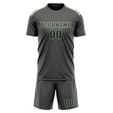 Custom Dark Grey Dark Green Soccer Jersey