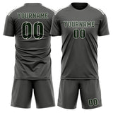 Custom Dark Grey Dark Green Soccer Jersey