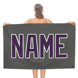 Custom Dark Grey Purple Beach Towel