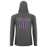 Custom Dark Grey Purple UV-Hoodie