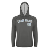 Custom Dark Grey Light Blue UV-Hoodie