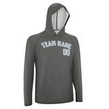 Custom Dark Grey Light Blue UV-Hoodie