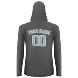 Custom Dark Grey Light Blue UV-Hoodie