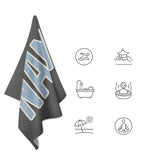 Custom Dark Grey Light Blue Beach Towel