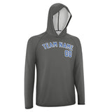 Custom Dark Grey Sky Blue UV-Hoodie