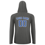 Custom Dark Grey Sky Blue UV-Hoodie