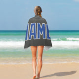 Custom Dark Grey Sky Blue Beach Towel