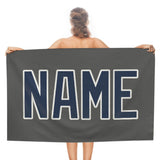 Custom Dark Grey Blue Beach Towel
