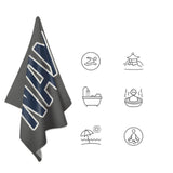 Custom Dark Grey Blue Beach Towel