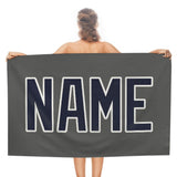 Custom Dark Grey Navy Beach Towel