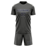 Custom Dark Grey Navy Soccer Jersey