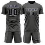 Custom Dark Grey Navy Soccer Jersey