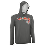 Custom Dark Grey Orange Red UV-Hoodie