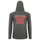 Custom Dark Grey Orange Red UV-Hoodie