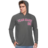 Custom Dark Grey Pink UV-Hoodie