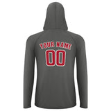 Custom Dark Grey Red UV-Hoodie