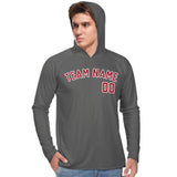 Custom Dark Grey Red UV-Hoodie