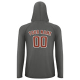 Custom Dark Grey Coral Red UV-Hoodie
