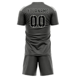 Custom Dark Grey Black Soccer Jersey