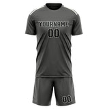 Custom Dark Grey Black Soccer Jersey