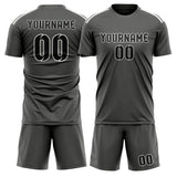 Custom Dark Grey Black Soccer Jersey