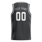 Custom Dark Grey & White Colors Design Sports Basketball Jersey