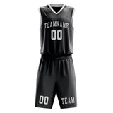 Custom Dark Grey White Basketball Set