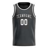 Custom Dark Grey & White Colors Design Sports Basketball Jersey