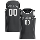 Custom Dark Grey & White Colors Design Sports Basketball Jersey