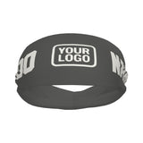 Custom Dark Grey White Sports headband