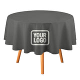Custom Dark Grey White Round Table Cloth