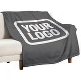 Custom Dark Grey White Blanket