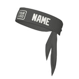 Custom Dark Grey White Headband