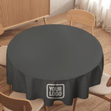 Custom Dark Grey White Round Table Cloth