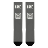 Custom Dark Grey White Knee-High Sock