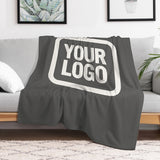 Custom Dark Grey White Blanket