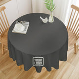 Custom Dark Grey White Round Table Cloth