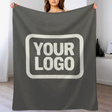 Custom Dark Grey White Blanket