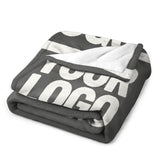 Custom Dark Grey White Blanket