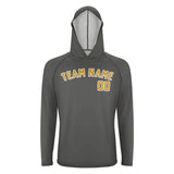 Custom Dark Grey Yellow UV-Hoodie