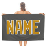 Custom Dark Grey Yellow Beach Towel