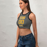 Custom Dark Grey Yellow Sleeveless Tank Top