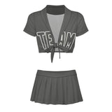 Custom Dark Grey Dark Grey Cheerleading Uniform Set