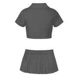 Custom Dark Grey Dark Grey Cheerleading Uniform Set