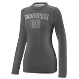 Custom Dark Grey Dark Grey Women's Long-Sleeve Shirt